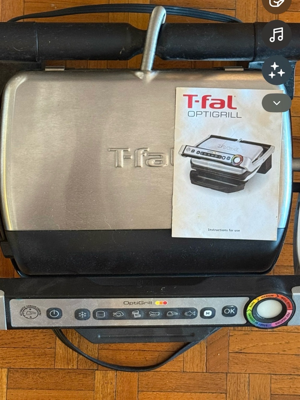 OptiGrill Electric Indoor Grill in Silver and Black